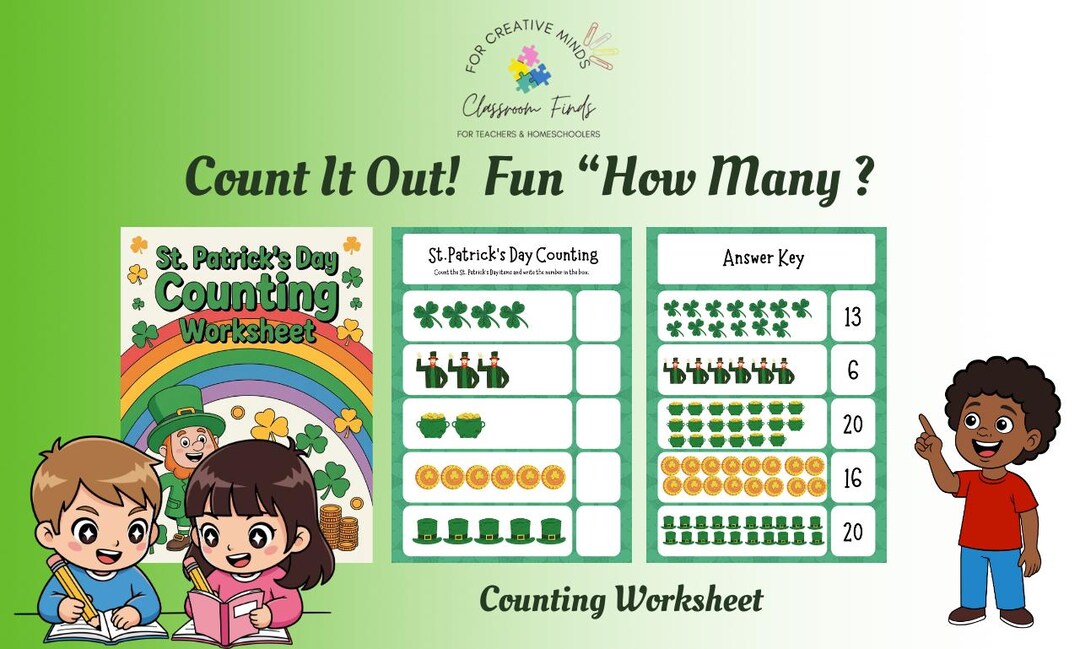 Counting Worksheet for Kids, Fun Printable Math Activity, Kids Counting ...