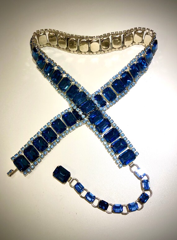 OOAK Stunning Vintage 50s Statement Blue Glass Rhi
