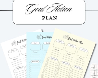 Plan de acción minimalista / Páginas de planificador A4 (descarga digital)