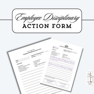 Employee Disciplinary Action Form | Work Disciplinary Form | Employee Suspension Notice | Employee Template Forms | HR Template Forms
