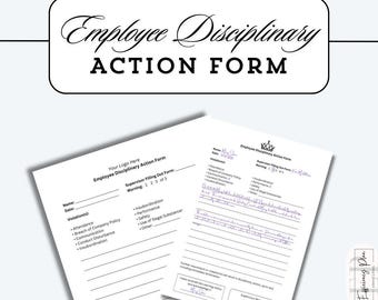 Formulario de medidas disciplinarias para empleados / Plantilla de RR. HH. (Descarga digital)