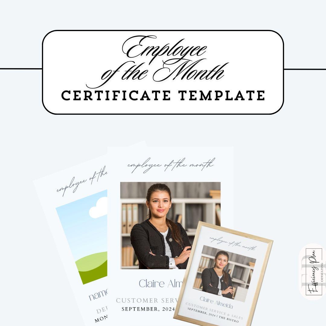 Minimal Editable Employee of the Month Template - Etsy