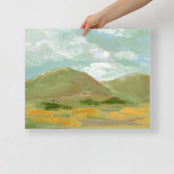 Landschaft #1, Acrylbild Druck von Madeline Cloud