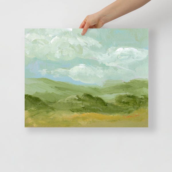 Landschaft #2, Acrylbild Druck von Madeline Cloud
