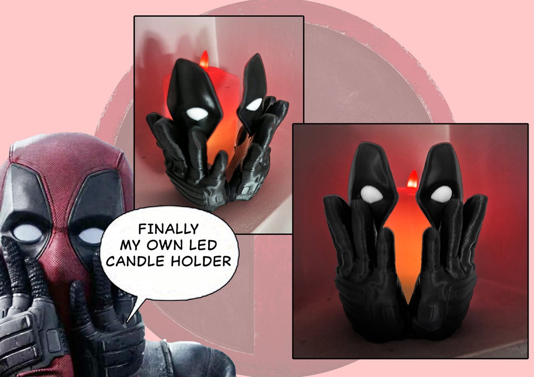 Deadpool Led Mask Deadpool Mask Candle LED Holder Fan Art - Etsy
