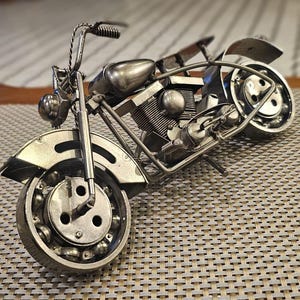 Retro Vintage Style motor bike Model, Sculpture for Home Office Decoration