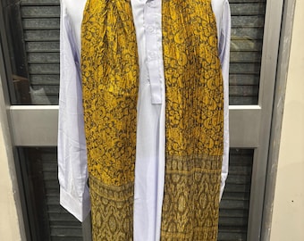 Mens women, briade Groom Banarsi Masuri Silk Scarf, Desi Wedding Dupatta patka Indian Pakistani