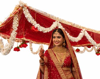 Yellow Floral Wedding Entrance Chadar, Dulhan Shawl