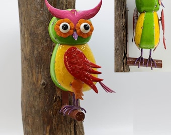 Metal Owl Sculpture Wall Decoration Outdoor Yard Art 3 Dimensional Wall Plaque