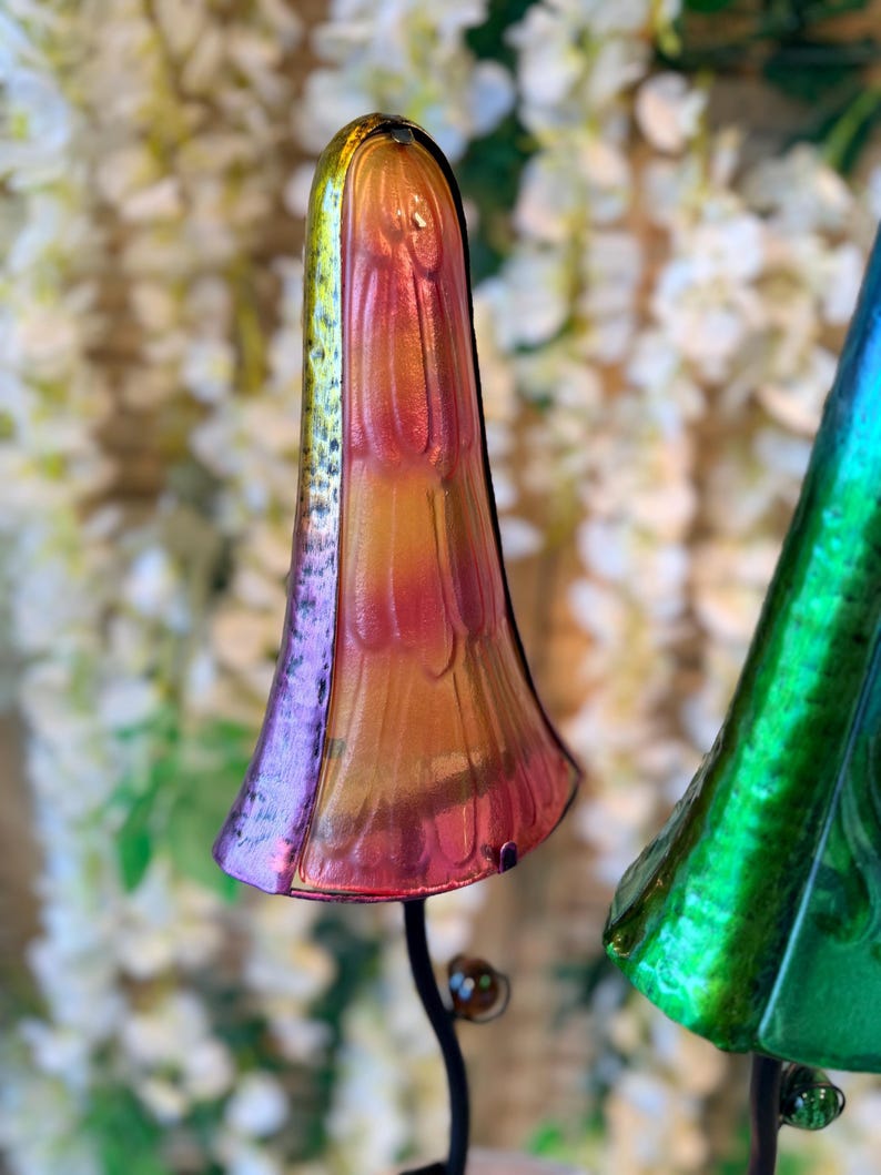 a colorful glass sculpture with a vibrant, multicolored design.