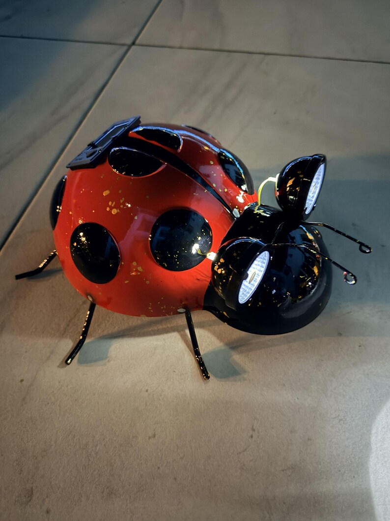 Ladybug Garden Solar Light: Red Outdoor Decor, Glowing Eyes - Etsy