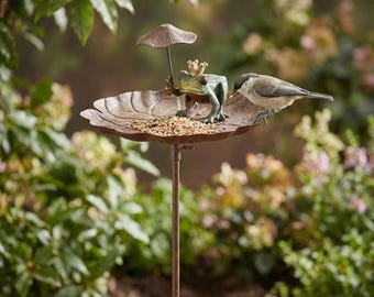 Metal Floral Pattern Bird Bath and Feeder, Outdoor Decorative Yard Art -  Etsy