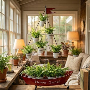 Red Boat Flower Planter Large Ship