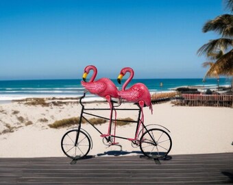 オランダ製自転車　UNION FLAMINGO (ユニオン　フラミンゴ） Pink Flamingo Garden Statue - Tandem Bicycle Outdoor Decoration - Etsy