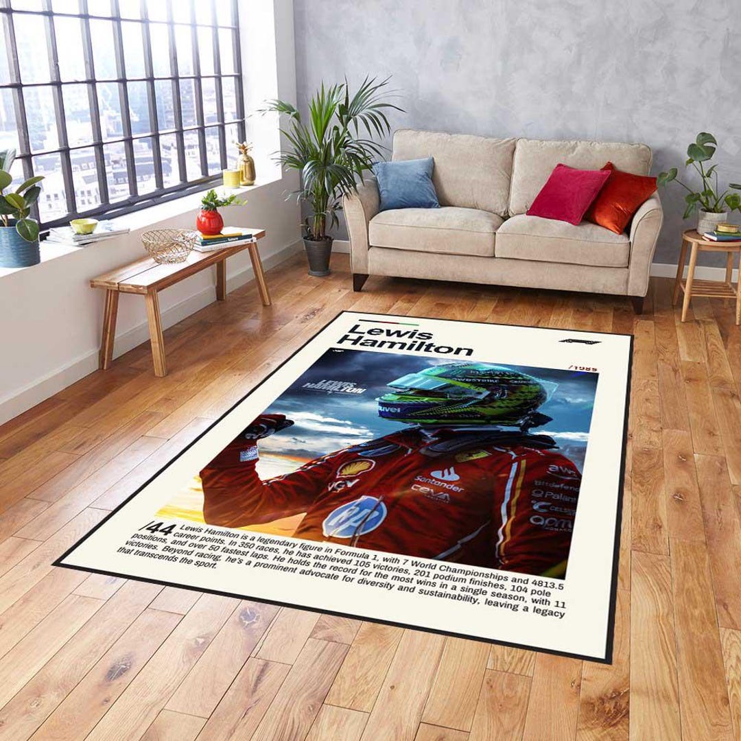 Lewis Hamilton Rug, Antibacterial Rug, Formula 1 Rug, Sports Rug ...