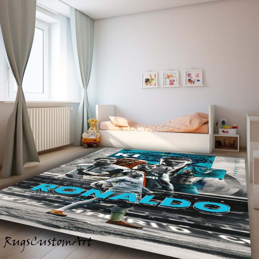 Cristiano Ronaldo Rug, the Best Player Rug, Machine Washable Rugs ...