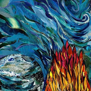 Earth, Wind & Fire Collage Made from National Geographic Magazines
