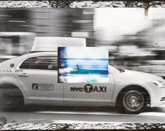 Catch A Ride TUDOR GLIDE, 8x10, 11x14, 16x20 Hand Signed Matted Print, NYC, Joel Tudor, New York, Black and White, Taxi, Surf Art, Wall art