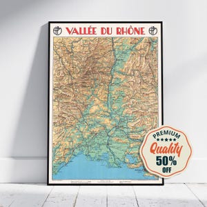 Poster d'arte d'epoca - A4, A1...20 x 30 pollici... Vallee Du Rhone 1930, Jean Dollfus. - Stampa mappa d'epoca