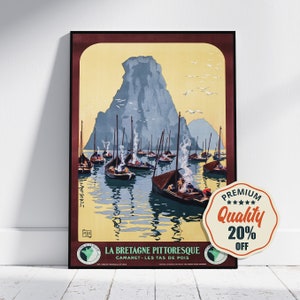 Impresión de alta resolución - A4, A3... 20x30 pulgadas... La Bretagne Pittoresque, Camaret - Les Tas De Pois, Chemins De Fer, Cartel del barco de viaje