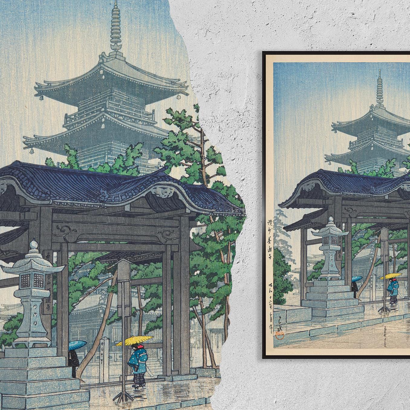 Vintage Fine Art Poster - A4, A320x30 Inch Zentsu-ji