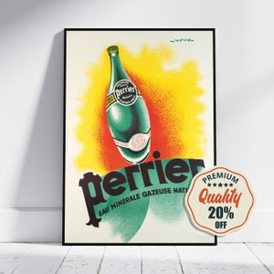 Vintage Fine Art Poster - A4, A1...20 x 30 inch... Perrier Pschitt, Perrier, Eau Minerale Gazeuse Naturelle, 1960 Vintage Drink Werbedruck