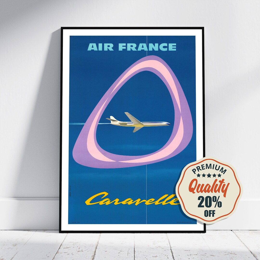 Hi-res Print - A4, A320x30 Inch Air France, Caravelle, Jean