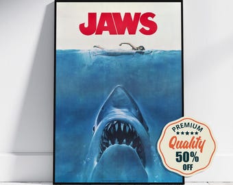 Vintage Fine Art Poster - A4, A1...20x30 inch... Special Souvenir Magazine Poster For Jaws, USA, 1975 - Vintage Movie Poster, Affiche, Print