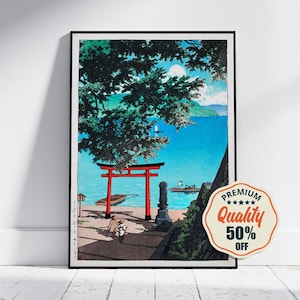 Hi-Res Print - A4, A3...20x30 inch... Chuzenji Lake, Utagahama, Vintage Poster by Kawase Hasui, Ukiyo-e Print, 1931