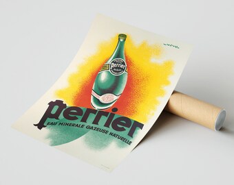 ビンテージメニュー ( 空白 ) x 3 PERRIER ( #066 ) Vintage Fine Art Poster - A4, A120x30 Inch Perrier