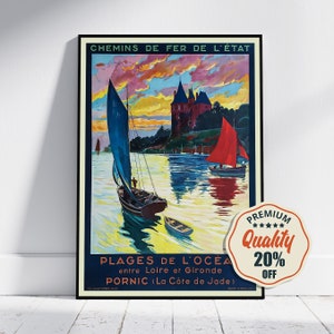 Impressão de alta resolução - A4, A3...16x24 polegadas... Chemins De Fer De L'État, La Côte D'Émeraude, Le Port De Saint-Malo, Poster de viagens