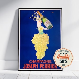 Hi-Res Print - A4, A3...18x27 inch... Champagne Joseph Perrier, 1930 - France Vintage Drink Poster