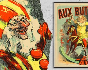 Vintage Fine Art Poster - A4, A1...20x30 inch... Aux Buttes Chaumont. Jouets et objets pour étrennes, Chéret, Jules, 1885. sitcom Friends.