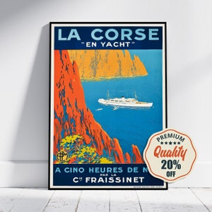 Impresión de alta resolución - A4, A3... 20x30 pulgadas... La Course En Yacht, PLM, 1930 - Cartel de barco de transporte vintage