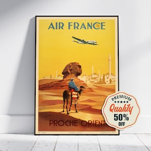 "Hi-Res Print - A4, A3...20 x 30"...Air France Ägypten - Vintage Flugreise Poster
