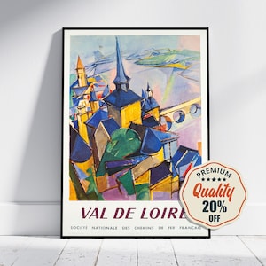 Hi-Res Print - A4, A3...20x30 inch... France, Val-de-Loire, Société Nationale des Chemins de Fer Français, 1957 - Vintage Travel Poster