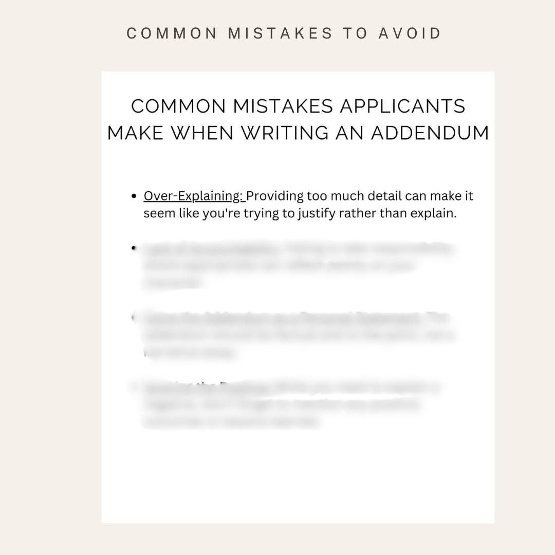 Law School Application Addendum Writing Guide - Etsy