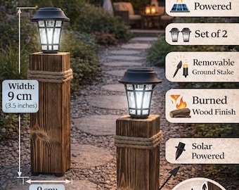 Solar garden lights,set of2,a perfect decoration for your yard and garden, wireless and waterproof.