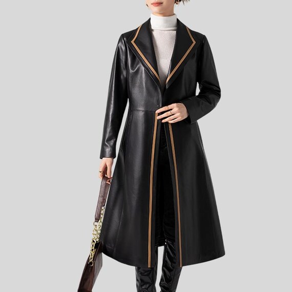 real leather maxi long coat BLACK 【公式通販】