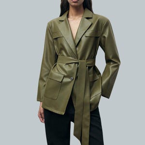 Women&#39;s Genuine Leather Long Coat, Trench Coat, Retro Style Coat, for Women, Real Leather Overcoat, Leather Jacket, Gift For Her, Party Wear