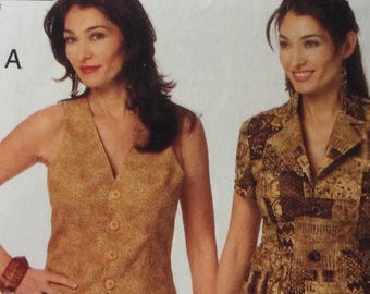 Patron de couture Misses B5171 5171 - Pantacourt court facile et gilet ou veste avec option petite tailles 8-14 non coupé