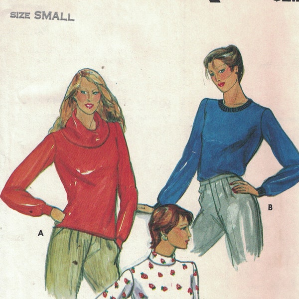 1970s Vintage Sewing Pattern Butterick 3391 Misses Semi Fitted Top with Cowl Neck Size Small 8 10 Bust 31 32 33 70s UNCUT