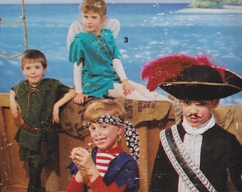 Kids Sewing Pattern Simplicity 7965 0640 Boys Girls Peter Pan Tinkerbell Pirate Captain Hook Smee  Size 3-8 UNCUT
