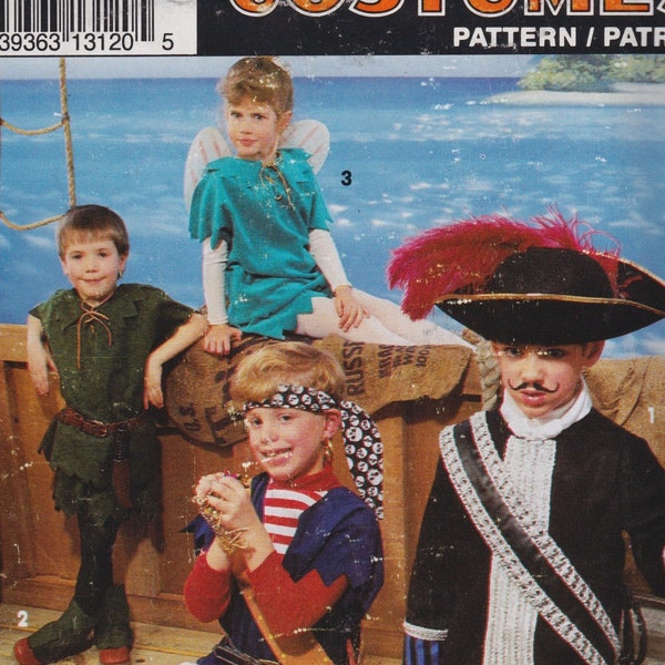 Kids Sewing Pattern Simplicity 7965 0640 Boys Girls Peter Pan Tinkerbell Pirate Captain Hook Smee  Size 3-8 UNCUT