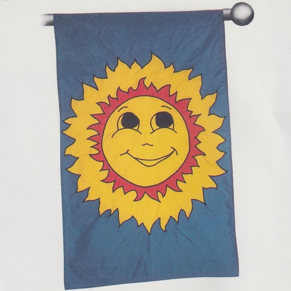Craft Sewing Pattern Flag Factory 63696 Smiling Sun 28x49 Inch Nylon Porch Flag Sewing Pattern