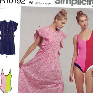 Misses Sewing Pattern Simplicity S8928 8928 R10192 Cynthia Rowley Designer Swimsuit One Piece and Coverup Caftan Size 4-12 or 12-20 UNCUT