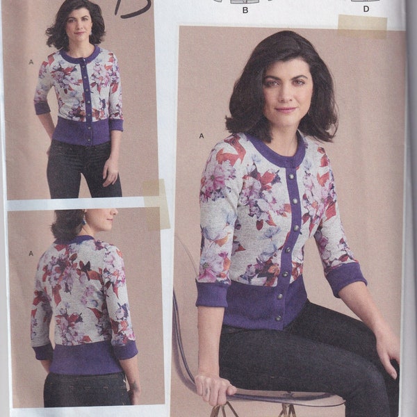 Misses Sewing Pattern Simplicity S8951 8951 Knit Cardigan Banded Cardi Stretch Knit Fabric Size 6-14 or 14-22 UNCUT