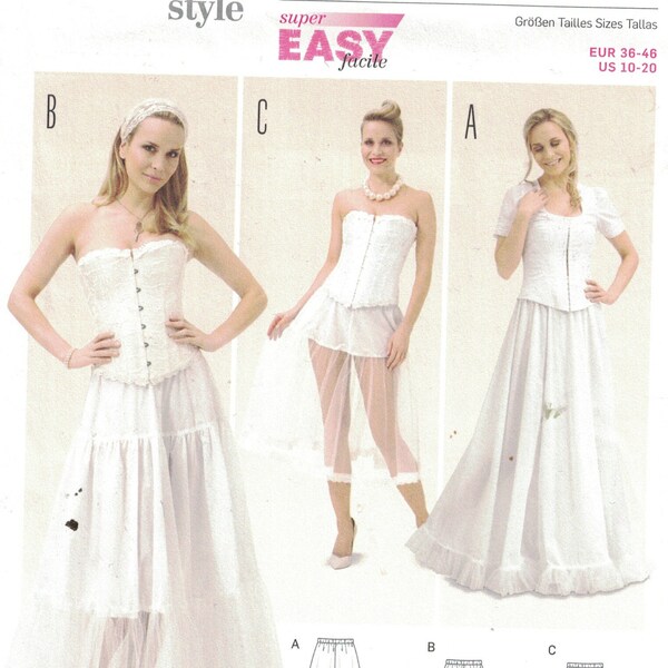 Misses Sewing Pattern Burda 6739 Misses Ruffled Petticoat Costume Cosplay Formalwear Size 10 12 14 16 18 20 UNCUT