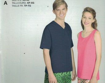 Unisex Sewing Pattern Simplicity 1398 Easy Misses Mens Lounge Shorts Top Pjs Size XS S M L XL Chest 30-48 UNCUT