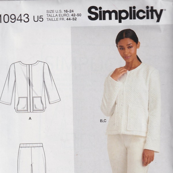 Misses Sewing Pattern Simplicity S9228 9228 R10943 Sportswear Top Pants Size 6-14 or 16-24 UNCUT